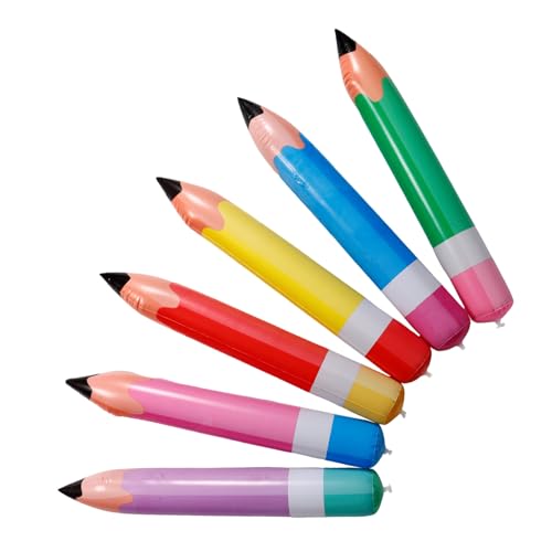 TINEASUR 6 Stück Aufblasbarer Bleistift, Dekorative Buntstift Requisiten, Riesiger Aufblasbarer Bleistift, Partygeschenke Für Die Schule, Aufblasbare Dekorationen, Klassenzimmer TINEASUR 6 Stück Aufblasbarer Bleistift, Dekorative Buntstift Requisiten, Riesiger Aufblasbarer Bleistift, Partygeschenke Für Die Schule, Aufblasbare Dekorationen, Klassenzimmer von TINEASUR