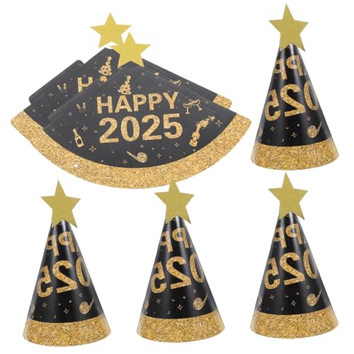 TINEASUR Stilvolles 6er-pack Partyzubehör „happy New Year“ in Goldenen Kegelhüten Für Silvesterfeiern Für Erwachsene TINEASUR Stilvolles 6er-pack Partyzubehör „happy New Year“ in Goldenen Kegelhüten Für Silvesterfeiern Für Erwachsene von TINEASUR