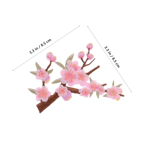 TINEASUR 6 Stück Teiliges Bestickter Blumenapplikationen Pflaumenblüte zum Aufnähen und Aufbügeln Farbechte Blumen Stickerei Patches für Kleidung Taschen Hüte DIY Mode und Accessoires von TINEASUR