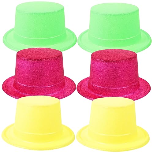 TINEASUR 6St Papierkappe Kostüm Hüte Cosplay-Kostüm Fedora-Kostümhut Zauberer Mütze Party Hüte anziehen Fedora-Kappe Cosplay-Hut Papier Tophat Papierhüte von TINEASUR