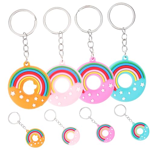 TINEASUR 8 Stück Regenbogen Donut Schlüsselanhänger, Cartoon Schlüsselring, Brieftaschen Schlüsselanhänger, Donuts Schlüsselanhänger, Ornament, Taschenanhänger, Donut Form, Hängender TINEASUR 8 Stück Regenbogen Donut Schlüsselanhänger, Cartoon Schlüsselring, Brieftaschen Schlüsselanhänger, Donuts Schlüsselanhänger, Ornament, Taschenanhänger, Donut Form, Hängender von TINEASUR