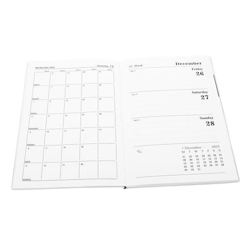 TINEASUR Englischer Planer mit PU Cover Kompakter Monatskalender Business Organizer Tägliches Notizbuch Reisetauglich Schillerndes Design für Büro Studium und Alltag von TINEASUR