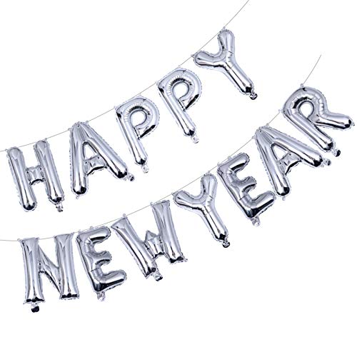 TINEASUR Folienballons Set Silberglänzende Happy New Year Dekoration Party Luftballons Für Neujahrsfeier Hochwertige Folienballons Für Festliche Anlässe TINEASUR Folienballons Set Silberglänzende Happy New Year Dekoration Party Luftballons Für Neujahrsfeier Hochwertige Folienballons Für Festliche Anlässe von TINEASUR