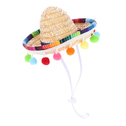 TINEASUR Mexikanische Partyhüte Für Erwachsene Jungen Und Mädchen Kleiner Karnevals-stroh-sombrero Mit Bommel Party-geschenkhut Für Erwachsene Und Kinder von TINEASUR