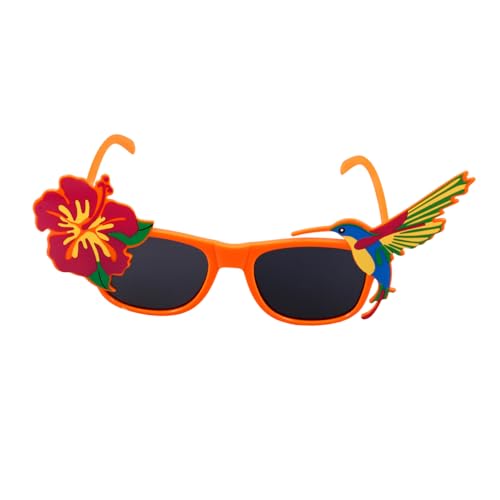 TINEASUR Tropische Sonnenbrille Mit Blumen Und Vögeln Lustige Hawaii-partybrille Für Geburtstagsfeiern Und Kostümpartys Auffällige Accessoires Für Unvergessliche von TINEASUR
