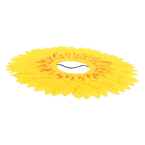 TINEASUR Lustige Sonnenblumen Kopfbedeckung Erwachsene Sonnenschutz Gesichtsmasken Requisite für Kindergarten Sportspiele Party Zubehör mit Elastischem Band Bequem und Zufällige Farbe von TINEASUR