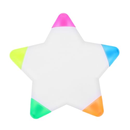 TINEASUR Multifarbiger Fünfzackiger Highlighter mit Feiner Spitze Tragbarer Kleiner Marker für Präzises Lesen Notizen Markieren und DIY Scrapbooking Geeignet für Jugendliche und Erwachsene von TINEASUR