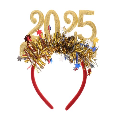 TINEASUR Deko Party Neujahrs Haarreifen 2025 Glitzerndes Party Stirnband Für Silvesterfeiern Festlicher Kopfschmuck Für Neujahr Glänzende Accessoires Für Feiertage Und Partys Haarband Damen von TINEASUR