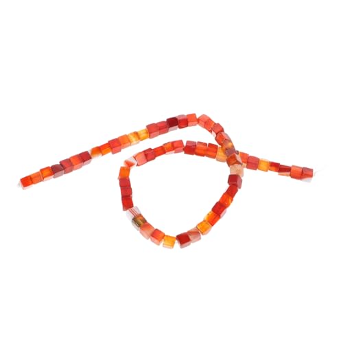 TINEASUR Rote Würfelperlen Strang Stein Abstandshalter Perlen für Schmuckherstellung DIY Armband Halskette Halbfertige Lose Edelstein Spacer Perlen von TINEASUR