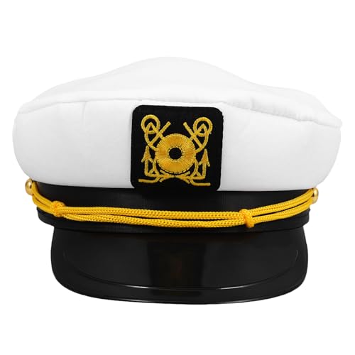 TINEASUR Verstellbare Weiße Matrosenmütze für Damen Herren und Nautische Mütze für Partys Cosplay Kapitänsaccessoire Atmungsaktiv und Elegant TINEASUR Verstellbare Weiße Matrosenmütze für Damen Herren und Nautische Mütze für Partys Cosplay Kapitänsaccessoire Atmungsaktiv und Elegant von TINEASUR