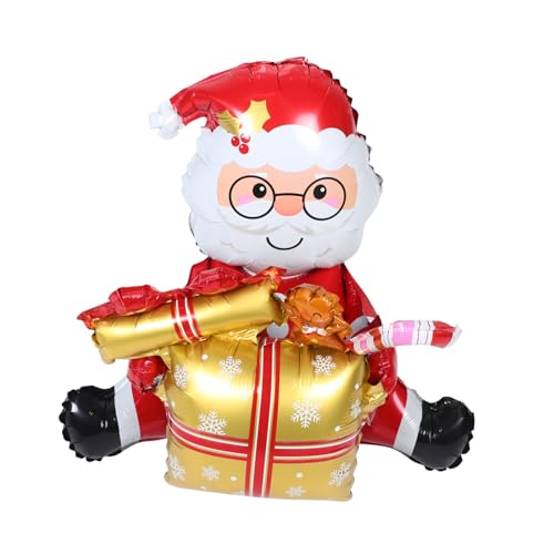TINEASUR Weihnachtsmann Ballon Dekorationsfolie Mit Party Schneeballons Fröhliche Zahl Für Weihnachten Selbstaufblasbare Cartoons Für Erwachsene Feiertage Ballondekoration von TINEASUR