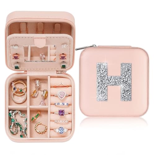 TINGN Initiale Schmuckschatulle mit H und Zirkon Reise Schmuckkästchen Kleine Personalisierte Schmuckkästchen für Damen Mädchen Geschenk für Geburtstage Weihnachten Muttertag Hochzeit TINGN Initiale Schmuckschatulle mit H und Zirkon Reise Schmuckkästchen Kleine Personalisierte Schmuckkästchen für Damen Mädchen Geschenk für Geburtstage Weihnachten Muttertag Hochzeit von TINGN