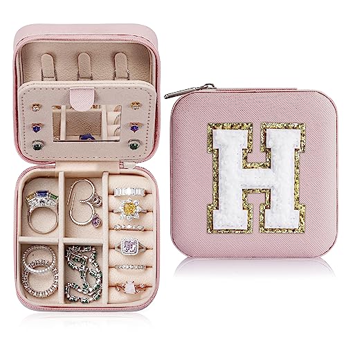 TINGN Reise Schmuckkästchen Mädchen Damen, Schmuckkästchen mit Buchstaben H | Kleine Schmuckschatulle Mädchen | Reise Schmuckkästchen Back to School Geschenke für Frauen | Reise Schmuck Organizer Rosa TINGN Reise Schmuckkästchen Mädchen Damen, Schmuckkästchen mit Buchstaben H | Kleine Schmuckschatulle Mädchen | Reise Schmuckkästchen Back to School Geschenke für Frauen | Reise Schmuck Organizer Rosa von TINGN