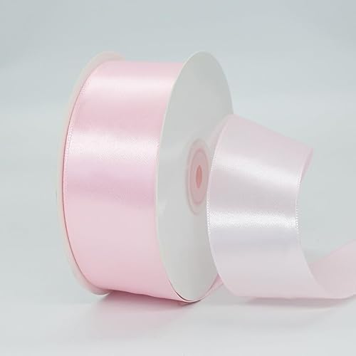 TINGSING Pinkes Satinband, hellrosa Band, 3,8 cm x 45,7 m, solides Polyester-Stoffband für Blumenstrauß, Geschenkverpackung, Hochzeit, Weihnachten, Babyparty, Party, Dekoration, handgefertigtes TINGSING Pinkes Satinband, hellrosa Band, 3,8 cm x 45,7 m, solides Polyester-Stoffband für Blumenstrauß, Geschenkverpackung, Hochzeit, Weihnachten, Babyparty, Party, Dekoration, handgefertigtes von TINGSING