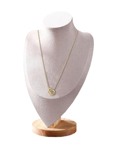 TINGSING Samt-Halskettenständer, Schmuckbüste, Präsentationsständer mit Holzsockel, Schaufensterpuppe, Anhänger, Kettenhalter, Organizer für Schmuck, Schaufenster, Boutiquen, Messen, groß, Beige TINGSING Samt-Halskettenständer, Schmuckbüste, Präsentationsständer mit Holzsockel, Schaufensterpuppe, Anhänger, Kettenhalter, Organizer für Schmuck, Schaufenster, Boutiquen, Messen, groß, Beige von TINGSING