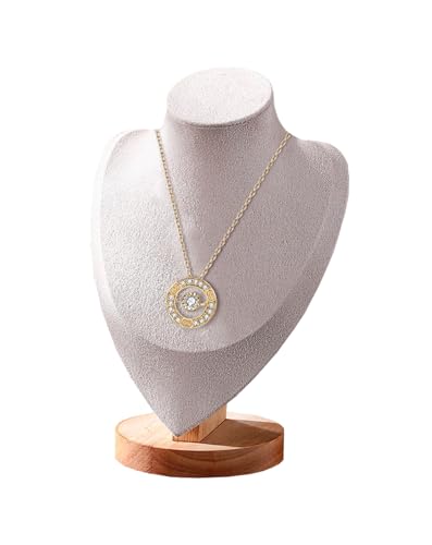 TINGSING Samt-Halskettenständer für Schmuckbüsten, Präsentationsständer mit Holzsockel, Schaufensterpuppe, Anhänger, Kettenhalter, Organizer für Schmuck, Schaufenster, Boutiquen, Messen, mittelgroß, TINGSING Samt-Halskettenständer für Schmuckbüsten, Präsentationsständer mit Holzsockel, Schaufensterpuppe, Anhänger, Kettenhalter, Organizer für Schmuck, Schaufenster, Boutiquen, Messen, mittelgroß, von TINGSING