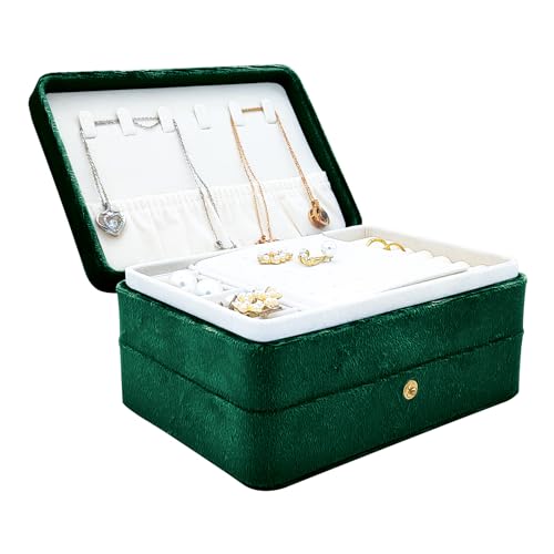 TINGSING Samt Reise Schmuckschatulle Organizer 3 Schichten Klein Schmuckkästchen Aufbewahrungsbox mit abnehmbaren Trennwänden für Halskette, Ringe, Ohrringe, Schmuck Geschenkbox für Frauen Mädchen, TINGSING Samt Reise Schmuckschatulle Organizer 3 Schichten Klein Schmuckkästchen Aufbewahrungsbox mit abnehmbaren Trennwänden für Halskette, Ringe, Ohrringe, Schmuck Geschenkbox für Frauen Mädchen, von TINGSING