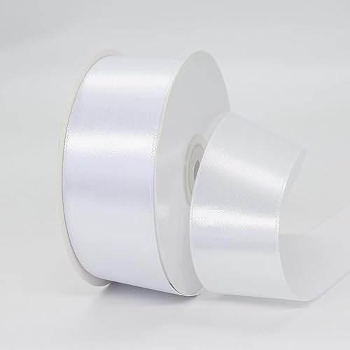 TINGSING Weißes Band, 3,8 cm x 45,7 m, weißes Satinband für Blumensträuße, Geschenkverpackungen, Handwerk, solide Stoffbänder auf Rolle für handgefertigte Rosen, Hochzeitsdekoration, Weihnachten und TINGSING Weißes Band, 3,8 cm x 45,7 m, weißes Satinband für Blumensträuße, Geschenkverpackungen, Handwerk, solide Stoffbänder auf Rolle für handgefertigte Rosen, Hochzeitsdekoration, Weihnachten und von TINGSING