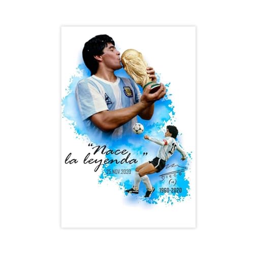 TINGTOEO Leinwand-Poster, Motiv: Fußballspieler, Diego Armando Maradona 6, Wandkunst, Dekordruck, Gemälde für Wohnzimmer, Schlafzimmer, Dekoration, ungerahmt, 30 x 45 cm TINGTOEO Leinwand-Poster, Motiv: Fußballspieler, Diego Armando Maradona 6, Wandkunst, Dekordruck, Gemälde für Wohnzimmer, Schlafzimmer, Dekoration, ungerahmt, 30 x 45 cm von TINGTOEO
