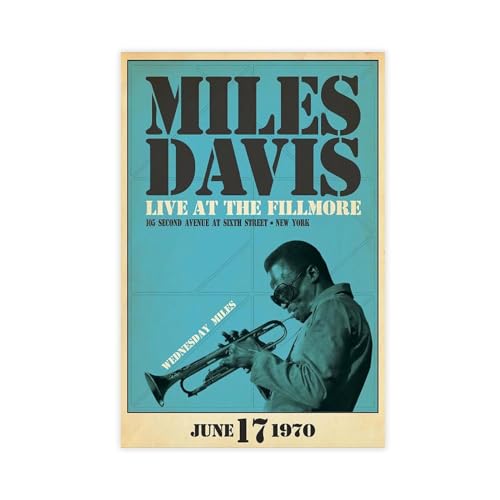 TINGTOEO Leinwand-Poster, Motiv: Musiker, Miles Davis 6, Wandkunst, Dekordruck, Gemälde für Wohnzimmer, Schlafzimmer, Dekoration, ungerahmt, 30 x 45 cm von TINGTOEO