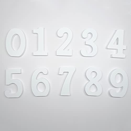 Holz Nummer Zahlen 0-9, 0-9 Zahlen Unvollendete Holzbuchstaben Zahlen, 0-9 Holznummern, DIY Zahlen Dekoration, DIY Block Holzplattefür DIY Craft Home Sign Wall Displays Geburtstag Hochzeit Zahl von TINGWEN