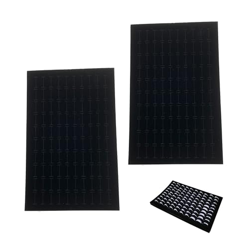 TINGWEN 2 Stück Ringhalter Schmuckschatulle Einsätze Schaumstoff-Ringhalter Organizer Display Schwamm Pad Für Ohrringe Ring Jeder hat 100 Kartenfächer Für Aufbewahrung von Schmuck 28 * 18cm (Schwarz) von YJFY