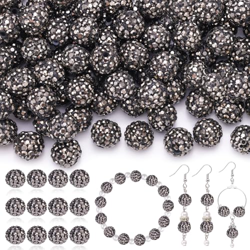 120 Stück 10 mm Strass-Perlen für Schmuckherstellung, Häma, glänzend, rund, Shamballa-Discokugel-Perlen, funkelnde Kristall-Ton, Weihnachten, für Armband, Baseball, Halskette, Ohrringe, Basteln und 120 Stück 10 mm Strass-Perlen für Schmuckherstellung, Häma, glänzend, rund, Shamballa-Discokugel-Perlen, funkelnde Kristall-Ton, Weihnachten, für Armband, Baseball, Halskette, Ohrringe, Basteln und von TINKRSTUFF