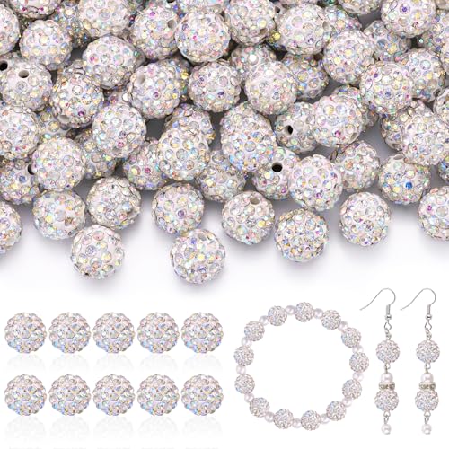 160 Stück 10mm Strass Perlen Runde Perlen für DIY Schmuck Herstellung Shamballa Deko Lose 160 Stück 10mm Strass Perlen Runde Perlen für DIY Schmuck Herstellung Shamballa Deko Lose von TINKRSTUFF