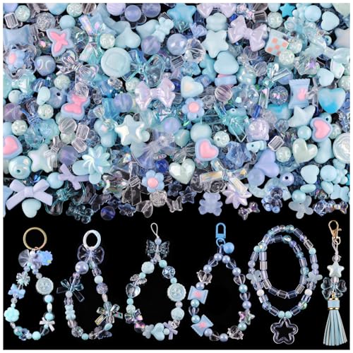 170–230 Stück blaue Acrylperlen zur Herstellung von Armbändern, Blumen, Schleifen, Schmetterling, Süßigkeiten, Stern, Herz, Gummibärchen, ästhetische Armbandanhänger, niedliche Perlen für 170–230 Stück blaue Acrylperlen zur Herstellung von Armbändern, Blumen, Schleifen, Schmetterling, Süßigkeiten, Stern, Herz, Gummibärchen, ästhetische Armbandanhänger, niedliche Perlen für von TINKRSTUFF