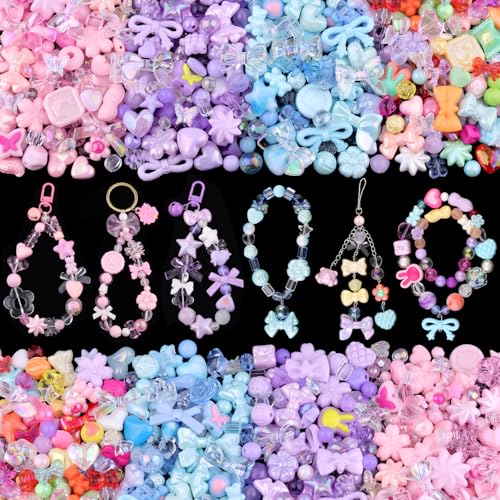 180–240 Stück sortierte Acrylperlen für Armbandherstellung, Schleife, Gummibärchen, Schmetterling, Süßigkeiten, Blumen, Stern, Kawaii, ästhetische Armbandanhänger, niedliche Perlen für 180–240 Stück sortierte Acrylperlen für Armbandherstellung, Schleife, Gummibärchen, Schmetterling, Süßigkeiten, Blumen, Stern, Kawaii, ästhetische Armbandanhänger, niedliche Perlen für von TINKRSTUFF