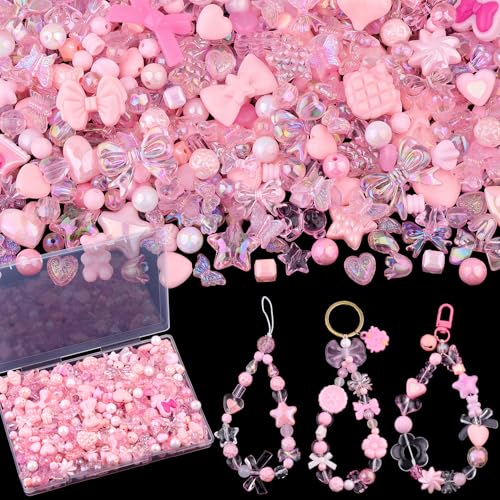 200–260 Stück sortierte Acryl-Perlen für Armbandherstellung, ästhetische rosa Sterne, Blume, Schleife, Schmetterling, Süßigkeiten, Herz, Gummibärchen, runde Kawaii-Anhänger für Schmuckherstellung, DIY 200–260 Stück sortierte Acryl-Perlen für Armbandherstellung, ästhetische rosa Sterne, Blume, Schleife, Schmetterling, Süßigkeiten, Herz, Gummibärchen, runde Kawaii-Anhänger für Schmuckherstellung, DIY von TINKRSTUFF