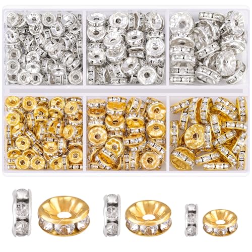 Abstandshalter für Halsketten, Armbänder, Ohrringe, Schmuckherstellung und Stifte, DIY-Dekoration, 6/8/10 mm, 340 Stück von TINKRSTUFF