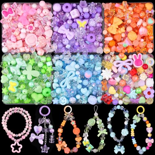 Acrylperlen zur Herstellung von Armbändern, Herz-, Blumen-, Schmetterlings-, Stern-, Gummibärchen-, Kawaii-Charms, ästhetische Armbandanhänger, niedliche Perlen für Schmuckherstellung, DIY, Halskette Acrylperlen zur Herstellung von Armbändern, Herz-, Blumen-, Schmetterlings-, Stern-, Gummibärchen-, Kawaii-Charms, ästhetische Armbandanhänger, niedliche Perlen für Schmuckherstellung, DIY, Halskette von TINKRSTUFF