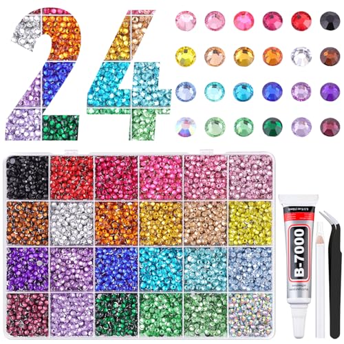 Harz-Strasssteine zum Bedazzling mit Pinzette, mehrfarbig, 4 mm, Strasssteine zum Basteln, mit B7000 Schmuckkleber für Bastelarbeiten, Kleidung, Becher, Schuhe, Stoff, Nagelkunst, 12600 Stück Harz-Strasssteine zum Bedazzling mit Pinzette, mehrfarbig, 4 mm, Strasssteine zum Basteln, mit B7000 Schmuckkleber für Bastelarbeiten, Kleidung, Becher, Schuhe, Stoff, Nagelkunst, 12600 Stück von TINKRSTUFF