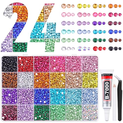Harz-Strasssteine zum Verzieren mit Pinzette, mehrfarbig, 2/3/4 mm, mit B7000 Schmuckkleber für Bastelarbeiten, Kleidung, Becher, Schuhe, Stoff, Nagelkunst, 22000 Stück Harz-Strasssteine zum Verzieren mit Pinzette, mehrfarbig, 2/3/4 mm, mit B7000 Schmuckkleber für Bastelarbeiten, Kleidung, Becher, Schuhe, Stoff, Nagelkunst, 22000 Stück von TINKRSTUFF