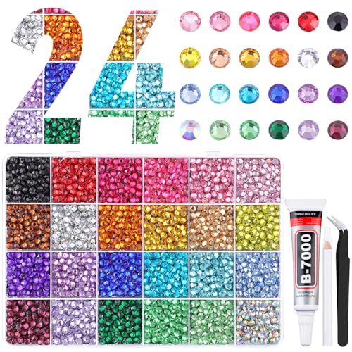 Harz-Strasssteine zum Verzieren mit Pinzette, mehrfarbig, 5 mm, Strasssteine zum Basteln, mit B7000 Schmuckkleber für Bastelarbeiten, Kleidung, Becher, Schuhe, Stoff, Nagelkunst, 6600 Stück Harz-Strasssteine zum Verzieren mit Pinzette, mehrfarbig, 5 mm, Strasssteine zum Basteln, mit B7000 Schmuckkleber für Bastelarbeiten, Kleidung, Becher, Schuhe, Stoff, Nagelkunst, 6600 Stück von TINKRSTUFF