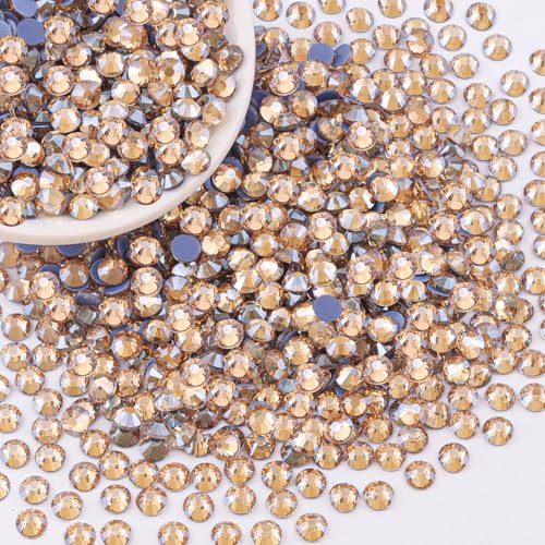 Hotfix-Strasssteine für Kleidung, Champagner, SS10, zum Aufbügeln, flache Rückseite, Glassteine, Bedazzler-Kristalle, Strasssteine zum Basteln, für Kleidung, Hüte, Schuhe, Stoff, Dekoration von TINKRSTUFF