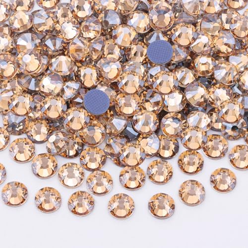 Hotfix-Strasssteine für Kleidung, Champagner, SS30, zum Aufbügeln, flache Rückseite, Glassteine, Bedazzler-Kristalle, Strasssteine zum Basteln, für Kleidung, Hüte, Schuhe, Stoff, Dekoration von TINKRSTUFF