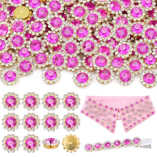 Strasssteine zum Aufnähen, Kristallglas mit Metallbasis, Blumenform, flache Rückseite, Strasssteine zum Basteln, große Strasssteine für Kleidung, Schuhe, Hüte, Taschen und Nähzubehör, 150 Stück von TINKRSTUFF