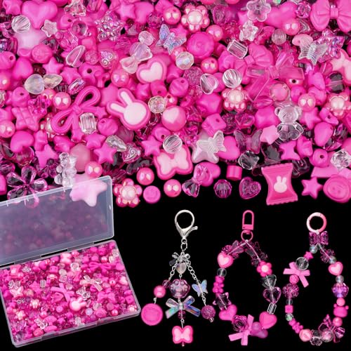 TINKRSTUFF Verschiedene Acrylperlen, 200–260 Stück, niedliche Perlen für Armbandherstellung, ästhetische Blume, Schleife, Schmetterling, Gummibärchen, rund, Kawaii-Anhänger für Schmuck, Halsketten TINKRSTUFF Verschiedene Acrylperlen, 200–260 Stück, niedliche Perlen für Armbandherstellung, ästhetische Blume, Schleife, Schmetterling, Gummibärchen, rund, Kawaii-Anhänger für Schmuck, Halsketten von TINKRSTUFF