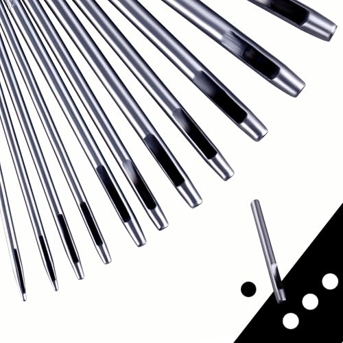 12 Stk Locheisen Set Stanzwerkzeug, Locheisensatz 0.5-6mm Runde Stahl Hohl Punch Set Lochzange für Leder, PVC, Stoff, Canvas, Uhrenarmband Leinwand Öse Papier Kunststoff 12 Stk Locheisen Set Stanzwerkzeug, Locheisensatz 0.5-6mm Runde Stahl Hohl Punch Set Lochzange für Leder, PVC, Stoff, Canvas, Uhrenarmband Leinwand Öse Papier Kunststoff von TIOMIOSEA
