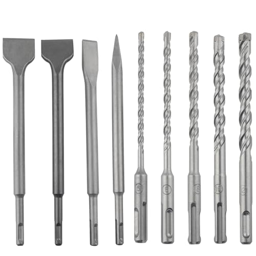 TIOMIOSEA 12er SDS Plus Bohrer- und Meißel-Set | 4 Meißel & 7 Bohrer | Betonbohrer für Stein, Beton, Granit | 160/250 mm Länge | Gewerblich & Heimgebrauch TIOMIOSEA 12er SDS Plus Bohrer- und Meißel-Set | 4 Meißel & 7 Bohrer | Betonbohrer für Stein, Beton, Granit | 160/250 mm Länge | Gewerblich & Heimgebrauch von TIOMIOSEA
