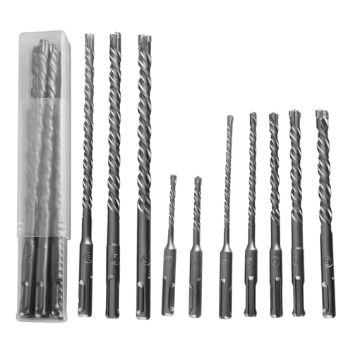 TIOMIOSEA SDS Plus Bohrer Set 10 Stück,Steinbohrer Betonbohrer Hammerbohrer Set,Betonbohrer 5,6 x 110mm, 5,6,8,10,12 x 160mm, 8,10,12 x 210mm,für Beton, Zubehör Bohrhammer TIOMIOSEA SDS Plus Bohrer Set 10 Stück,Steinbohrer Betonbohrer Hammerbohrer Set,Betonbohrer 5,6 x 110mm, 5,6,8,10,12 x 160mm, 8,10,12 x 210mm,für Beton, Zubehör Bohrhammer von TIOMIOSEA