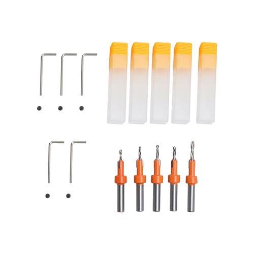 TIOMIOSEA Senkbohrer Set 10 tlg für Holz, Bohrer mit Senker Holzbohrer Kegelsenker Set 8 mm Schaft,Bohrer Senker mit Sechskantschlüssel,Countersink Drill Bit für Holzverarbeitung Kunststoff TIOMIOSEA Senkbohrer Set 10 tlg für Holz, Bohrer mit Senker Holzbohrer Kegelsenker Set 8 mm Schaft,Bohrer Senker mit Sechskantschlüssel,Countersink Drill Bit für Holzverarbeitung Kunststoff von TIOMIOSEA