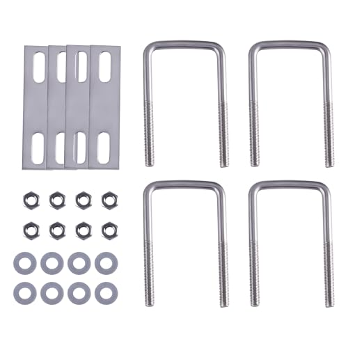 TIOMIOSEA U-Bolt Clamp Vierkant aus rostfreiem Stahl4 Stück M8x50x100 mm, quadratische Klemme, quadratische Rohrschelle mit Schallwand und Muttern, für Abschleppen von Autos und Rohrrohr TIOMIOSEA U-Bolt Clamp Vierkant aus rostfreiem Stahl4 Stück M8x50x100 mm, quadratische Klemme, quadratische Rohrschelle mit Schallwand und Muttern, für Abschleppen von Autos und Rohrrohr von TIOMIOSEA