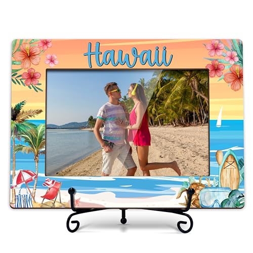 TIRYWT Hawaii Reise-Bilderrahmen, Strand-Thema, Hawaii-Familienurlaub-Bilderrahmen, Geschenke für Paare, Paare, 10 x 15 cm, Holz-Bilderrahmen L08 TIRYWT Hawaii Reise-Bilderrahmen, Strand-Thema, Hawaii-Familienurlaub-Bilderrahmen, Geschenke für Paare, Paare, 10 x 15 cm, Holz-Bilderrahmen L08 von TIRYWT