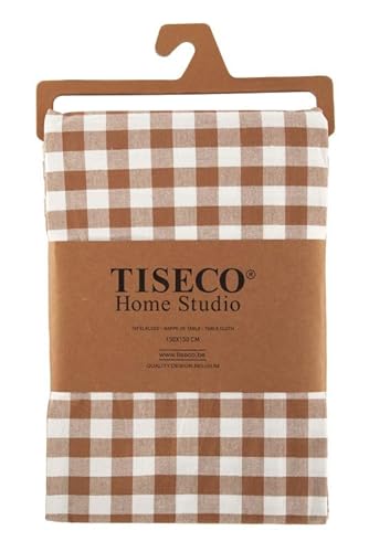 TISECO - Tischdecke Gingham - Baumwolle - Karierte - 150x150 cm, Cognac TISECO - Tischdecke Gingham - Baumwolle - Karierte - 150x150 cm, Cognac von TISECO
