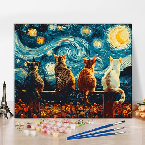Abstrakte Sternenhimmel Malen nach Zahlen Set Modern für Erwachsene Malen-nach-Zahlen Kunst Tiere Katzen Malen nach Zahlen Kunstwerk DIY Sternenhimmel Blumen Malerei für Wandkunst zu Hause 16x20 Zoll Abstrakte Sternenhimmel Malen nach Zahlen Set Modern für Erwachsene Malen-nach-Zahlen Kunst Tiere Katzen Malen nach Zahlen Kunstwerk DIY Sternenhimmel Blumen Malerei für Wandkunst zu Hause 16x20 Zoll von TISHIRON