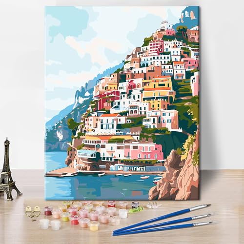 Amalfi Landschaft Malen nach Zahlen Sets für moderne Erwachsene DIY Italien Küstenstadt Malerei Kunstwerk 16x20 Zoll Malen nach Zahlen für Männer und Frauen Heim Wandkunst Dekoration Kunst Kit Amalfi Landschaft Malen nach Zahlen Sets für moderne Erwachsene DIY Italien Küstenstadt Malerei Kunstwerk 16x20 Zoll Malen nach Zahlen für Männer und Frauen Heim Wandkunst Dekoration Kunst Kit von TISHIRON