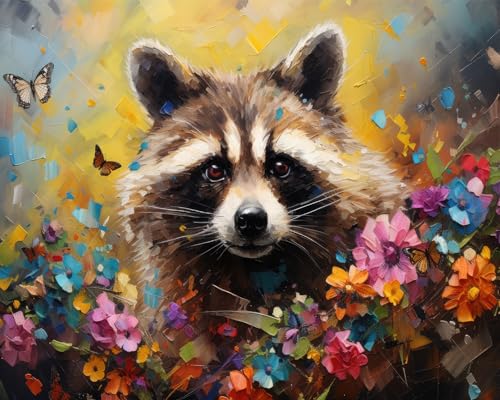 Der Raccoon Malen nach Zahlen Erwachsene, Schmetterlinge und Blumen Malen nach Zahlen, Malen nach Zahlen de Pinsel und Acrylfarbe, 16X20Inch Keine Flammen Malen nach Zahlen Erwachsene Familie Freundes Der Raccoon Malen nach Zahlen Erwachsene, Schmetterlinge und Blumen Malen nach Zahlen, Malen nach Zahlen de Pinsel und Acrylfarbe, 16X20Inch Keine Flammen Malen nach Zahlen Erwachsene Familie Freundes von TISHIRON